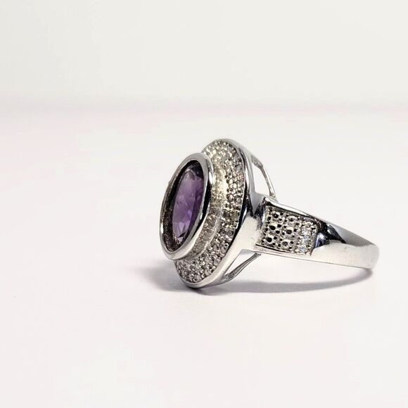 Purple Amethyst Ring 2.1 carats Size 7-3/4 - Picture 4 of 9